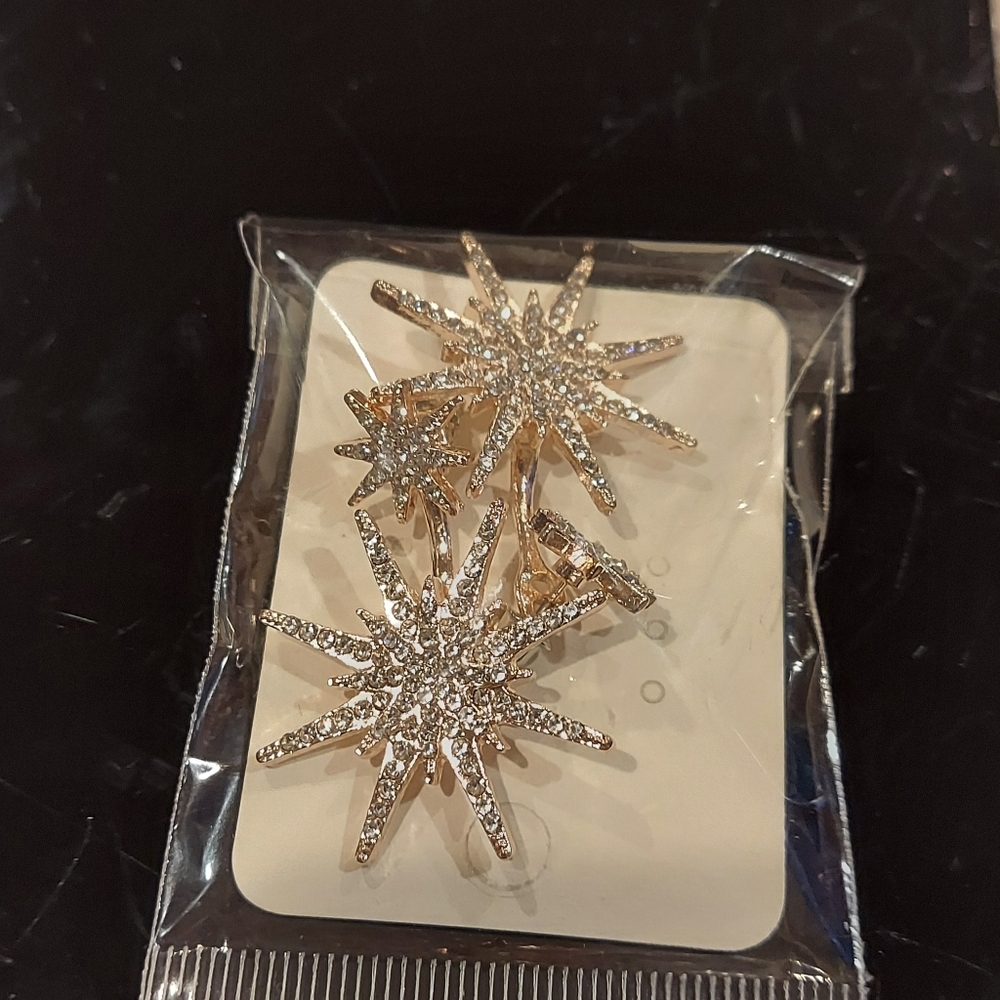 2 in 1 Star CZ Earrings - Picture 6 of 7